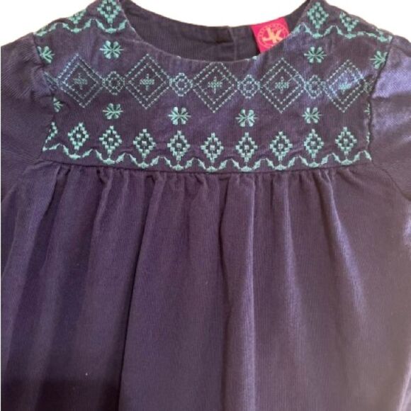 JK Designs Blue Embroidered Blouse Dress - Picture 2 of 6